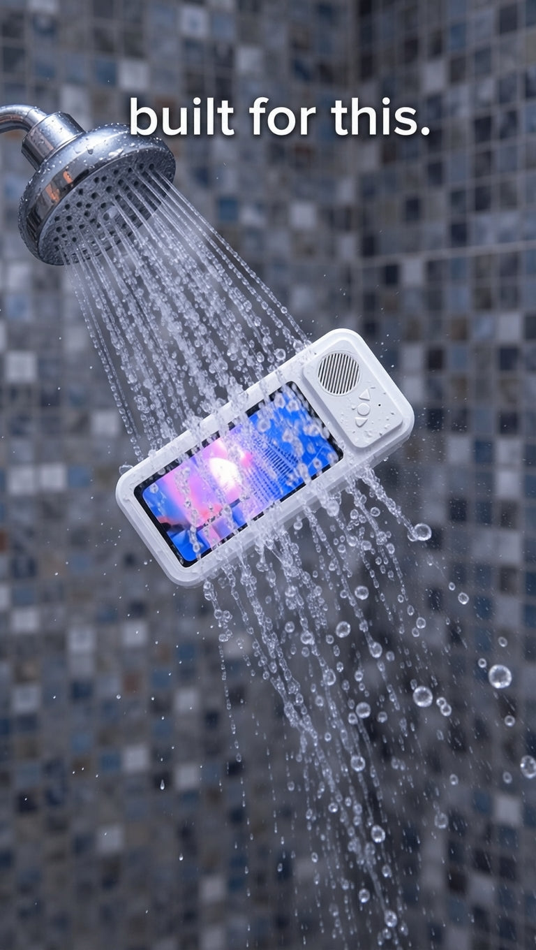 AquaSound Pro Waterproof Shower Speaker & Phone Mount