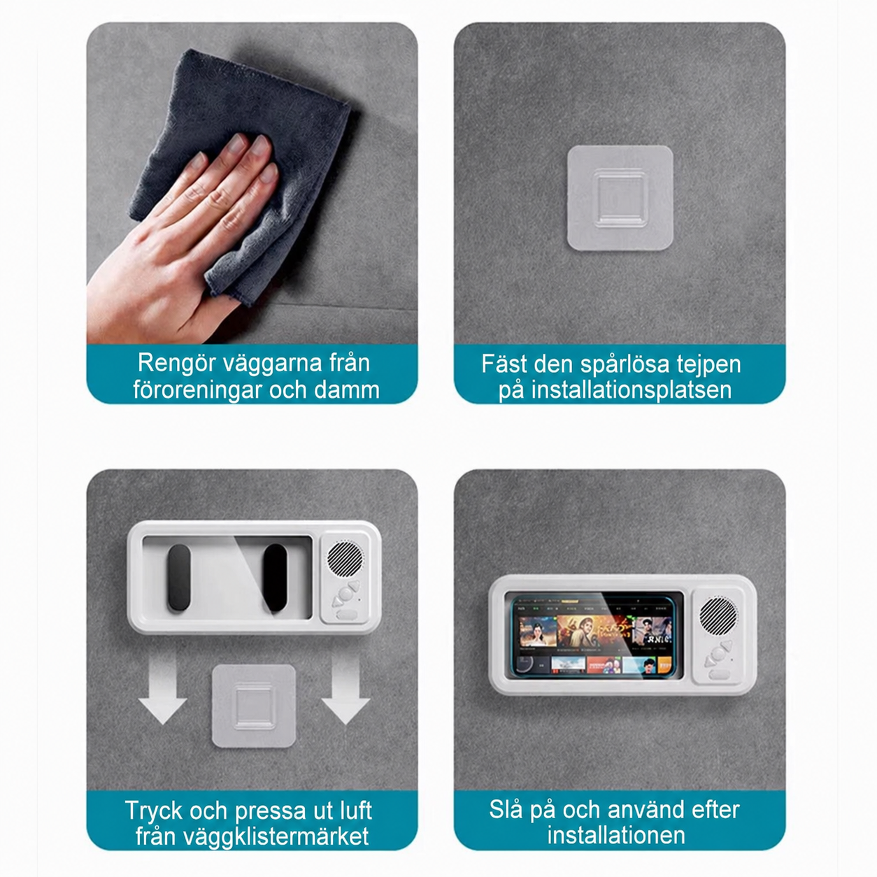 AquaSound Pro Waterproof Shower Speaker & Phone Mount